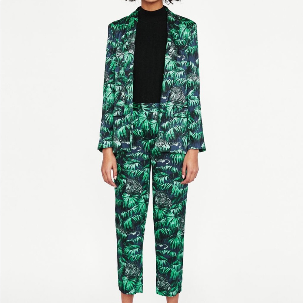 Zara Jungle Print Suit (Pants+Blazer)